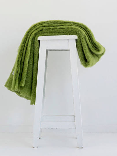 New Zealand Made - Mohair - Windermere - Blanket Throw - Knee Throw - Lime