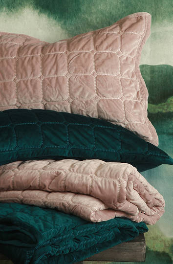 MM Linen - Meeka Rosewood Quilted Comforter Set / Eurocase Set