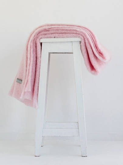 New Zealand Made - Mohair - Windermere - Blanket Throw / Knee Rug - Candy Floss