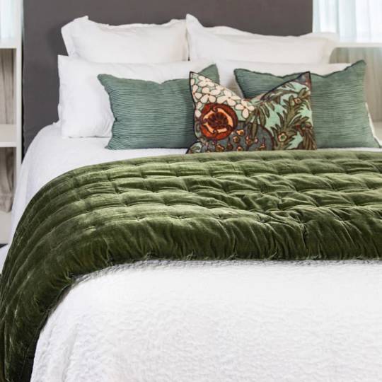 Seneca - Velvet Pin - Coverlet - Verde