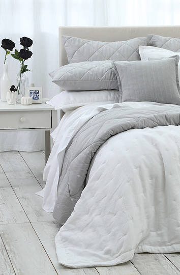 MM Linen - Laundered Linen Bedspread Set - White