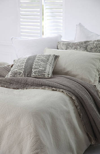 MM Linen - Tali Cotton Throw & Cushion - Taupe