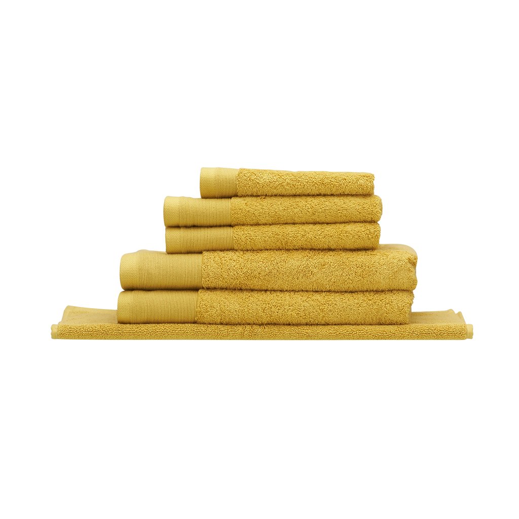 Seneca - Vida Organic Towels, Face Clothes, Hand Towels, Bath Mats - Saffron