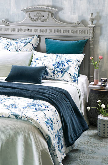 Bianca Lorenne - Valentina Bedspread / Pillowcase/Eurocase - Sold Separately - Duck Egg