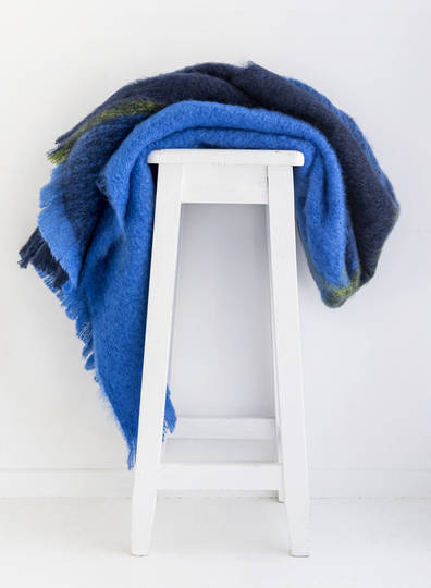 New Zealand Made - Mohair - Windermere - Plaid Blanket Designer Throw - Horizon