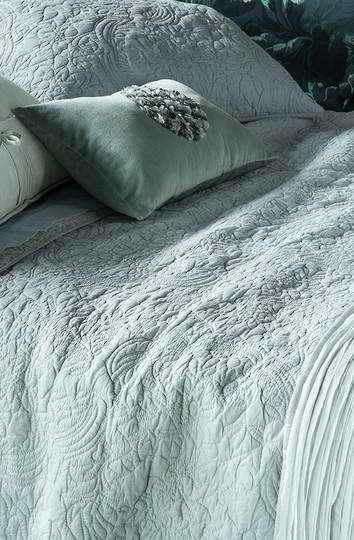 Bianca Lorenne - Amberley Bedspread - Pillowcase and Eurocase Sold Separately -  Duckegg
