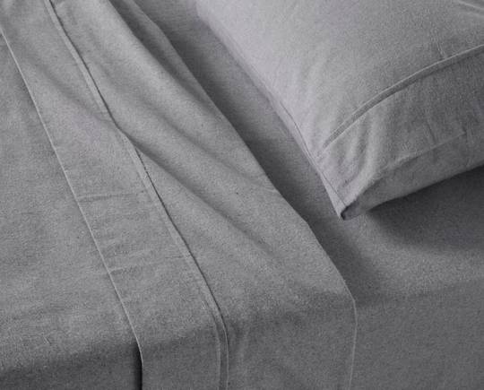 Baksana - Chambray Flannel Sheet Sets - Grey Marl