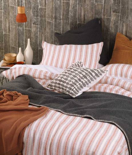 MM Linen - Finch Linen/Cotton Duvet Set - Umber - Super King NZ
