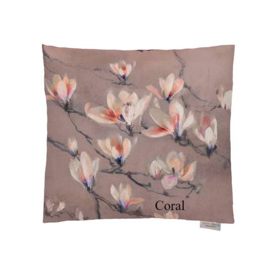 Voyage Maison - Magnolia Branch Cushion - Coral/Duckegg/Pastel