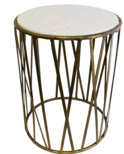 French Country - Criss Cross Marble Side Table