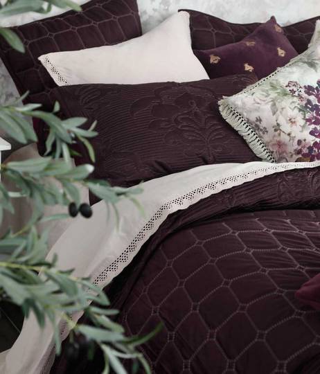 MM Linen - Meeka - Quilted  Comforter Set  - Large - Port