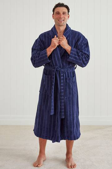 Baksana - Mens Relaxation Robe - Navy