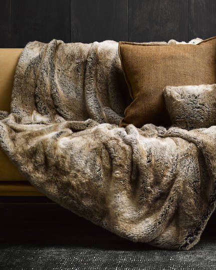 Heirloom Exotic Faux Fur - Cushions and Throws - Sable