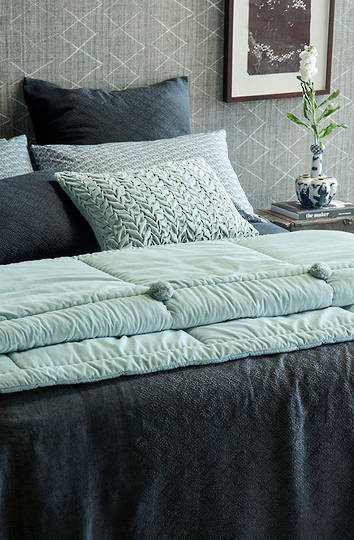 Bianca Lorenne - Sashiko Linen Pillowcase/Cushion - Midnight
