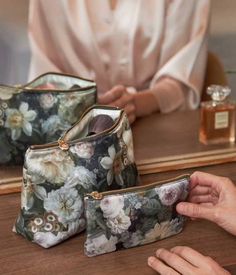 MM Linen - Floz - Silk Cosmetic Bag and Pouch Set