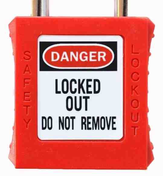 Lockout Padlock (Red, Yellow or Blue) - Keyed Differently