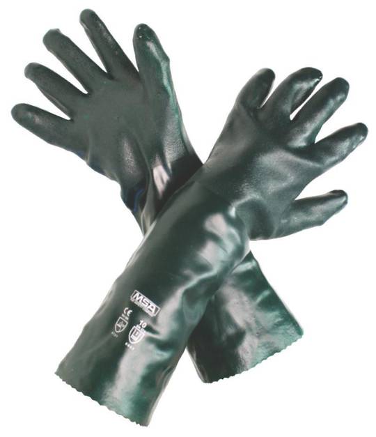 Green Double Dip PVC Coated Gloves 45cm