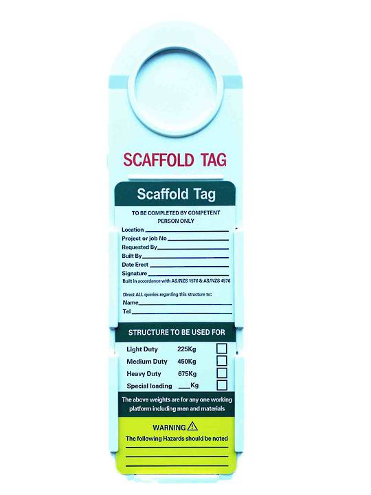 Scaffold Tag Kits (Box 10 Holders, 20 Inserts, 1 Pen)