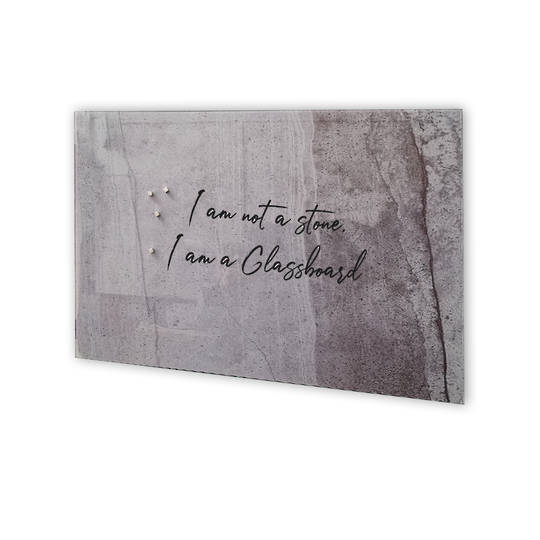 MAGNETIC GLASSBOARD | Stone Optic | Frameless | 900 x 600mm