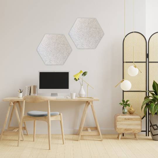 HEXAGON POLYESTER PINBOARD | 600x520mm | Marble | 1pc