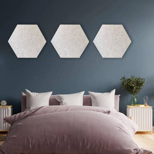 HEXAGON POLYESTER PINBOARD | 600x520mm | Marble | 1pc