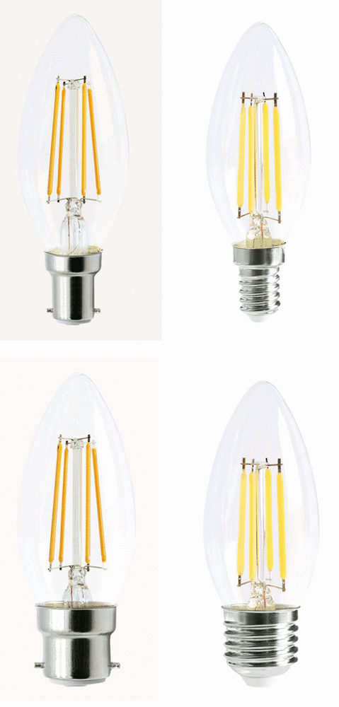 LED Candle Bulbs Vintage Style All Bases
