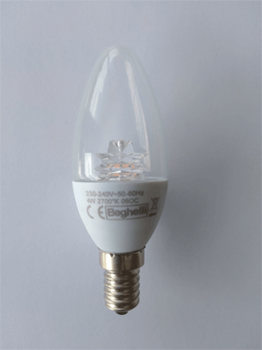 Clear Candle LED  Bulb 4 Watts Small Edison Screw Base