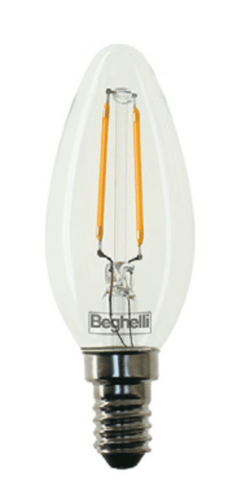 56406 Candle 2 Watt LED  Glass Filament Bulb