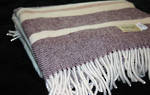 Luxury Pure Wool Throw - Cream with Rusk Red