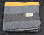 Pure Wool Knee Rug - Grey with Yellow Pattern