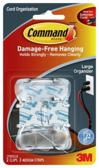 Command Clear Large Cord Organiser Clear Strips 17303CLR