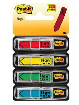 3M Post-it® Flags, "Sign Here", Primary