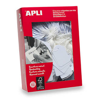 Apli 389 Strung Tickets 18x29mm White 1000pk