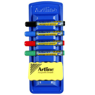 Artline 577 Whiteboard Caddy Starter Kit Incl Assorted Markers & Eraser