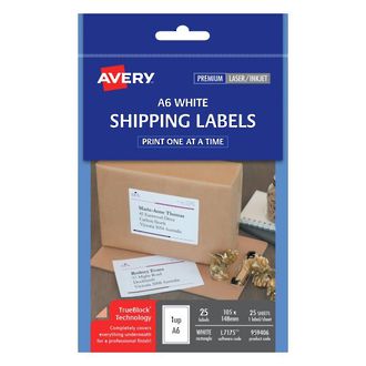 Avery L7175-25 Shipping A6 1up 105x148mm