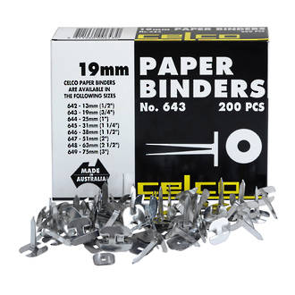 Esselte Paper Binders 19mm Box 200