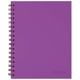 Collins Notebook Wiro A5+ 225×175mm Purple