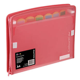 ColourHide® Expanding File Zip It PP Assorted Colours