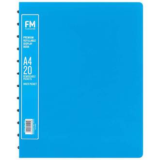 FM Prem Refillable Display Book Ice Blue 20 Pocket