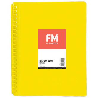 FM Refillable Display Book Yellow 20 Pocket Insert Cover