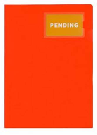 FM L Shaped Pocket A4 Orange with Card Holder Pk 3