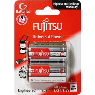 Fujitsu Batteries C Universal Alkaline 2 Pack