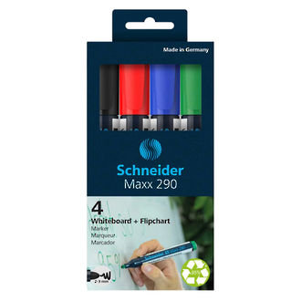 Schneider Whiteboard Marker Maxx 290 Assorted Wallet 4 pieces