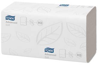 Tork 290163 H3 White Advanced Soft Singlefold Hand Towel Packet