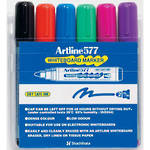 Artline 577 Whiteboard Marker 2mm Bullet Nib Wallet 6 Assorted