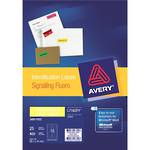 Avery L71625FY Fluoro Yellow 25 sheets