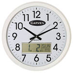 Carven LCD Calendar Clock 47cm White