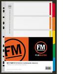 FM Indices A4 5 Tab Colour Reinforced Card