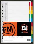 FM Indices A4 10 Tab Colour Reinforced Card