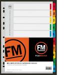 FM Indices A4 1-10 Tab Colour Reinforced Card
